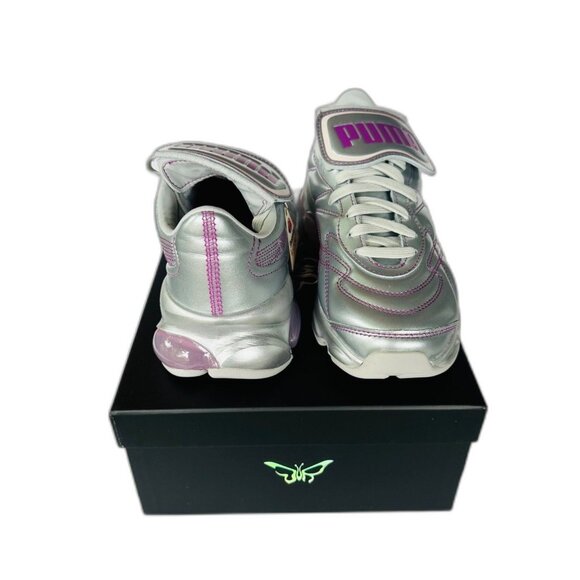 ⭐PUMA x DUA LIPA Cell Dome King ML Trainer Sneaker Sz 9 Metallic Silver Pink Y2K - Picture 10 of 10
